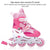 Flash Straight Row Roller Skating Shoes Suit for Children and Adults - Size l - Red
