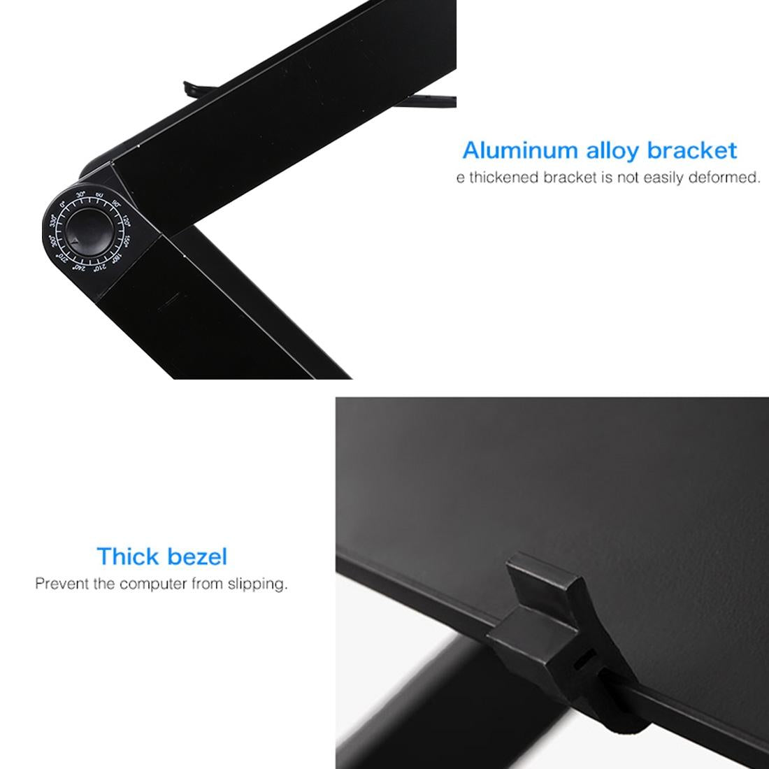 Adjustable Foldable Laptop Stand with Fans & Mouse Pad - Portable Aluminum - Red