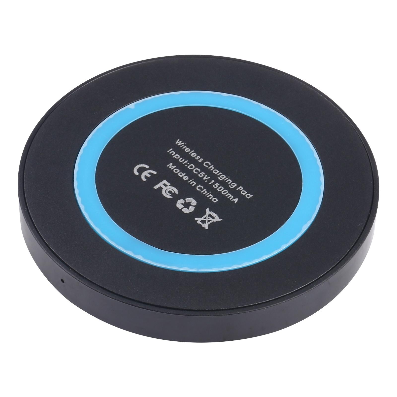 Universal 5W Round Wireless Charger - Black + Red