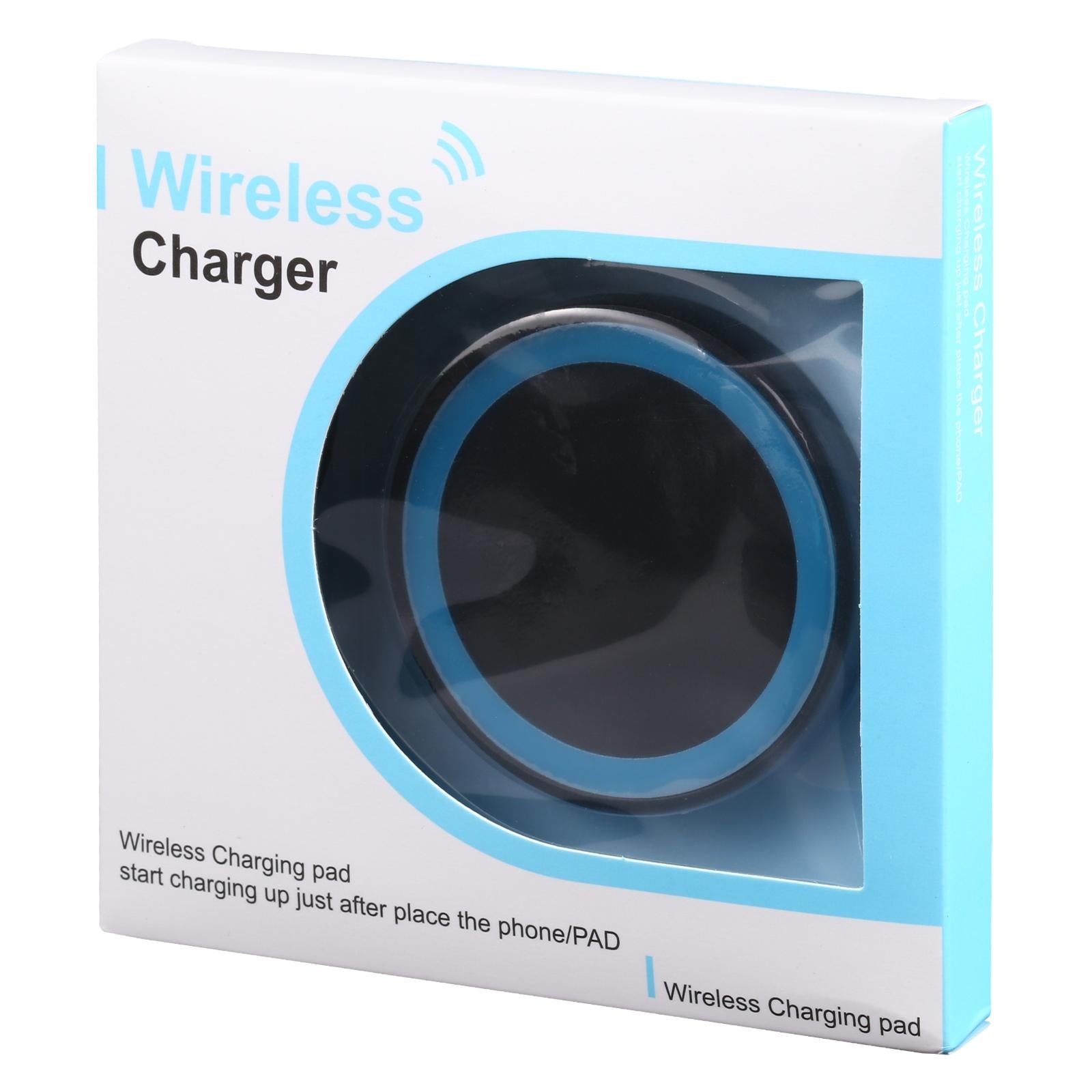 Universal 5W Round Wireless Charger - Black + Red