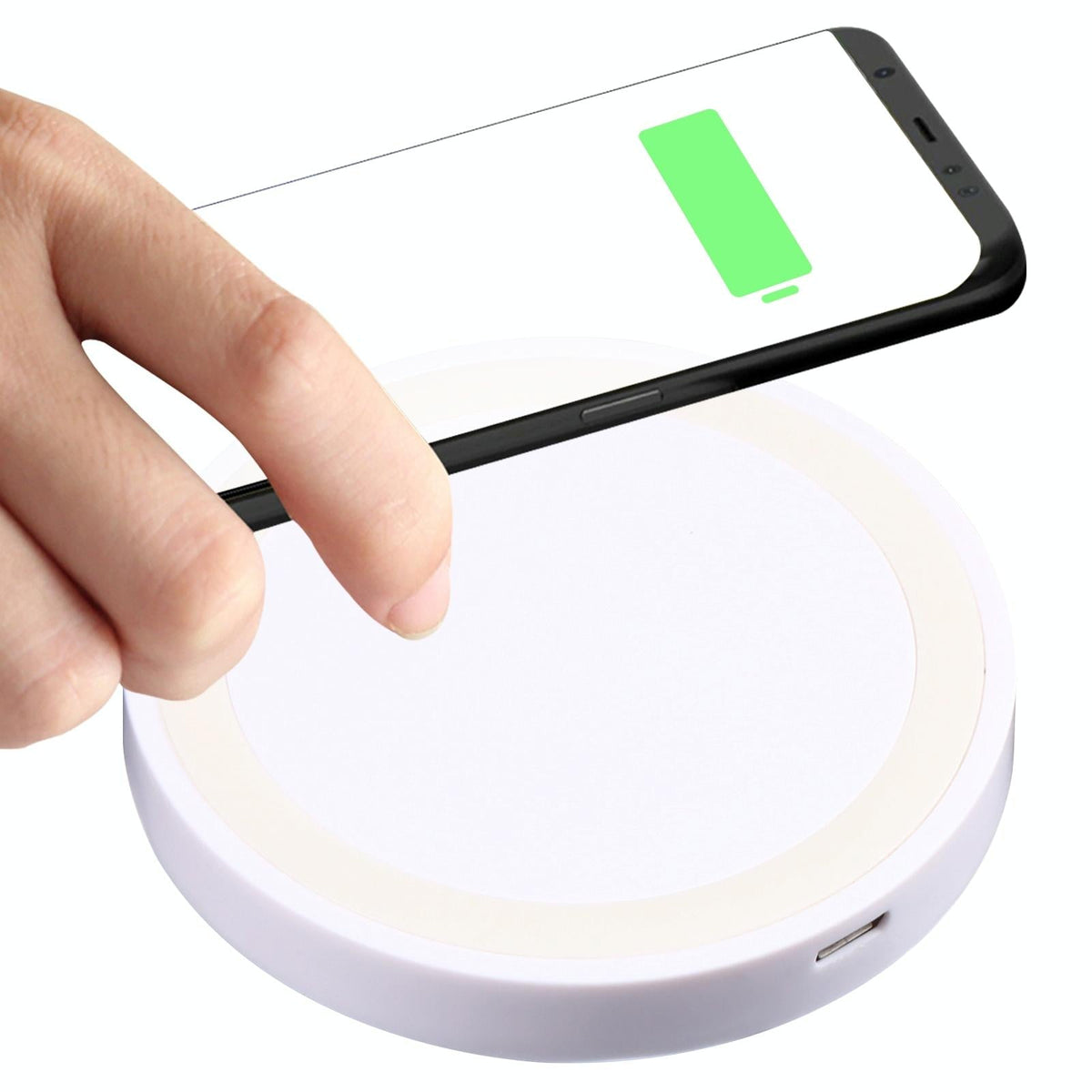 Universal 5W Round Wireless Charger - Black + Red
