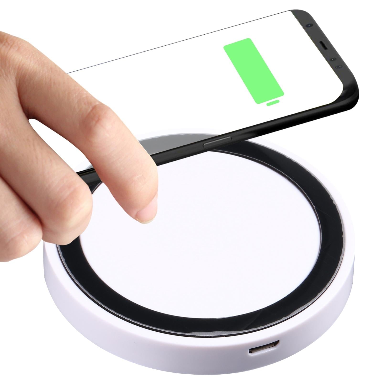 Universal 5W Round Wireless Charger - Black + Red