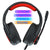 Retractable Mic Gaming Headset 3.5Mm Plug 2.2M Cable - Black Red