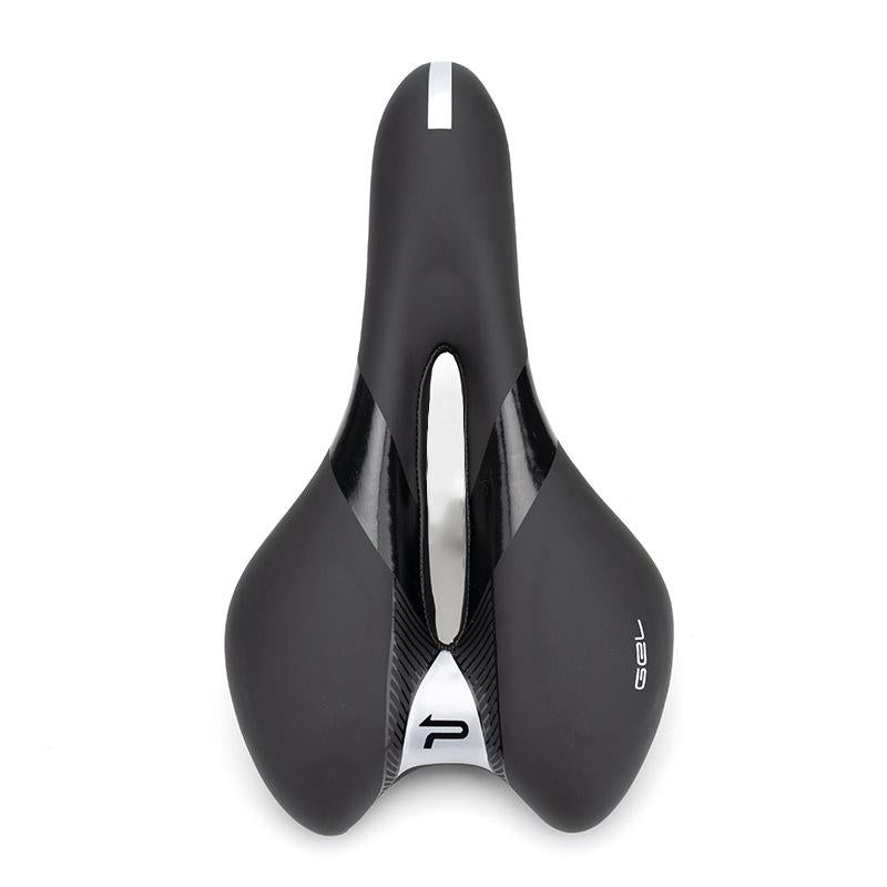 Breathable Silicone Racing Bike Saddle - Black Red