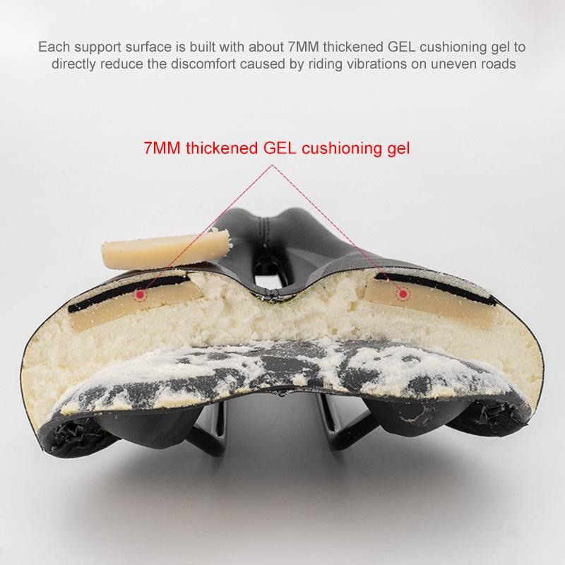 Breathable Silicone Racing Bike Saddle - Black Red