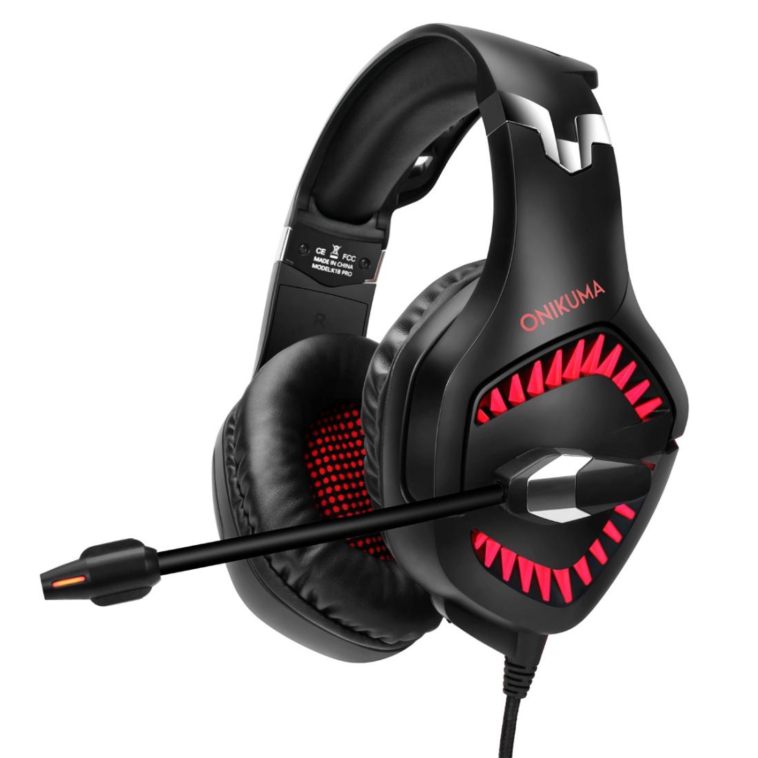 Surround Gaming Headset With Mic &amp; Led - Black Red