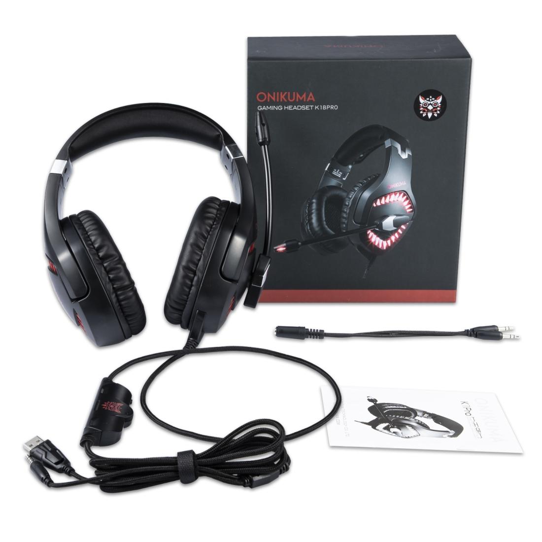 Surround Gaming Headset With Mic & Led - Black Red