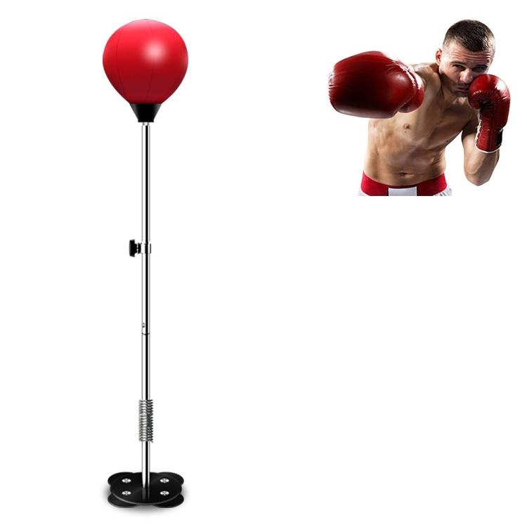 Adjustable Vertical Leather Speed Ball For Family Fitness - Black Red