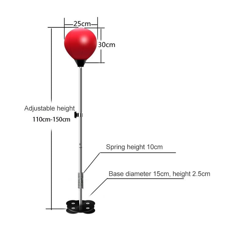 Adjustable Vertical Leather Speed Ball For Family Fitness - Black Red