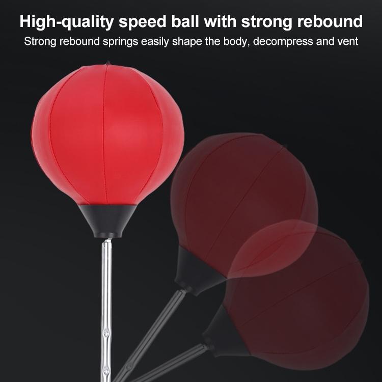 Adjustable Vertical Leather Speed Ball For Family Fitness - Black Red