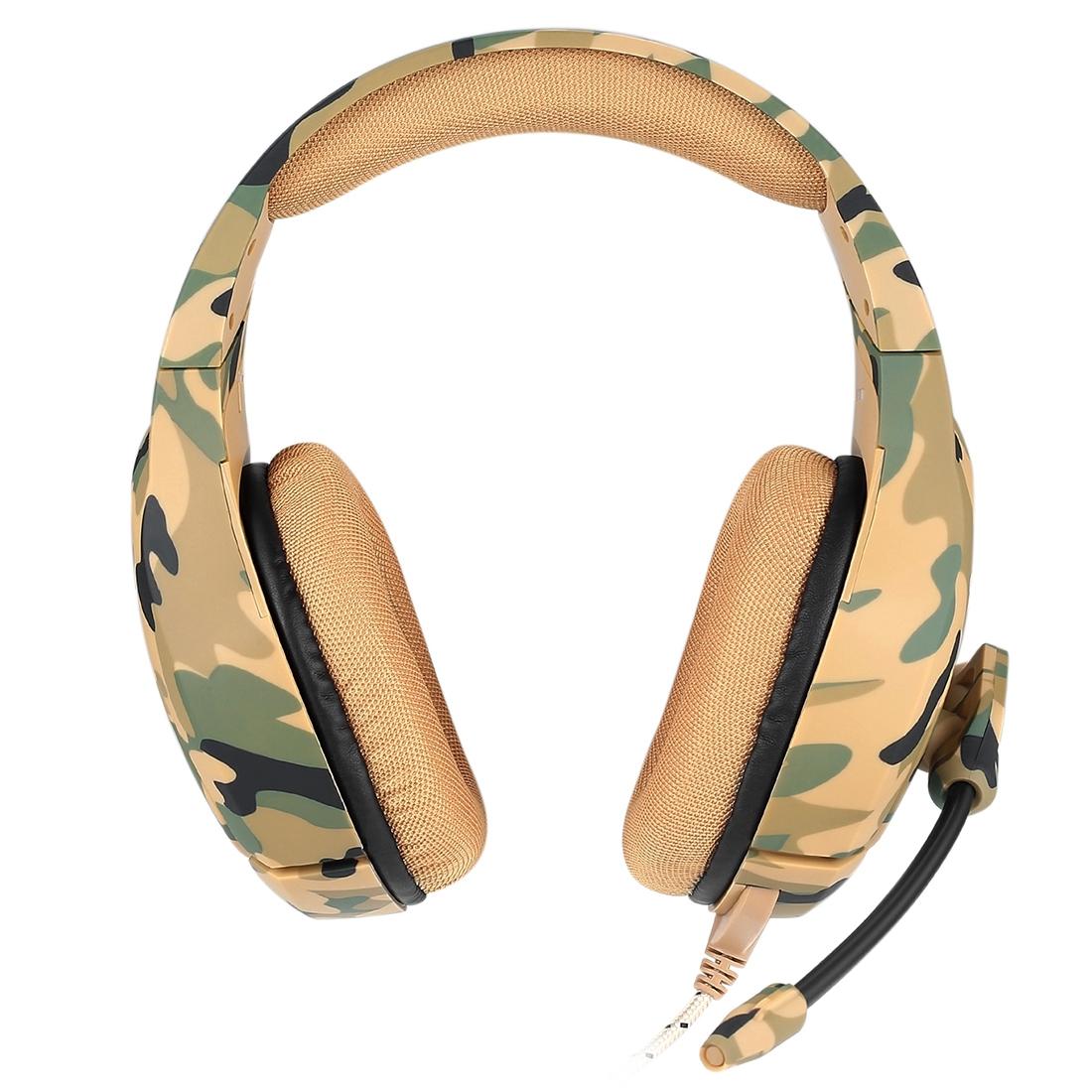 Camouflage Gaming Headset With Noise Canceling Mic - Black Red