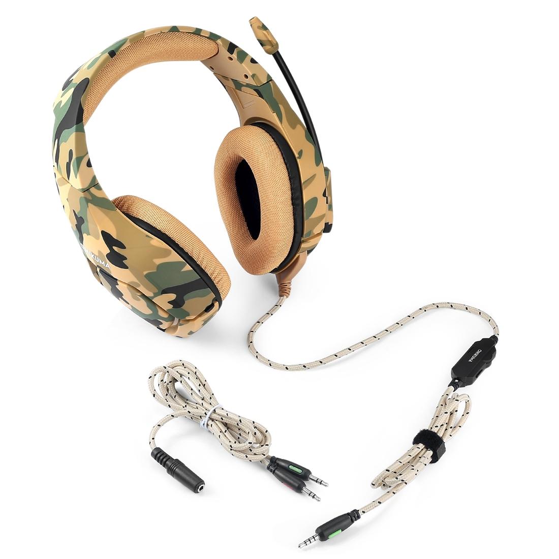 Camouflage Gaming Headset With Noise Canceling Mic - Black Red