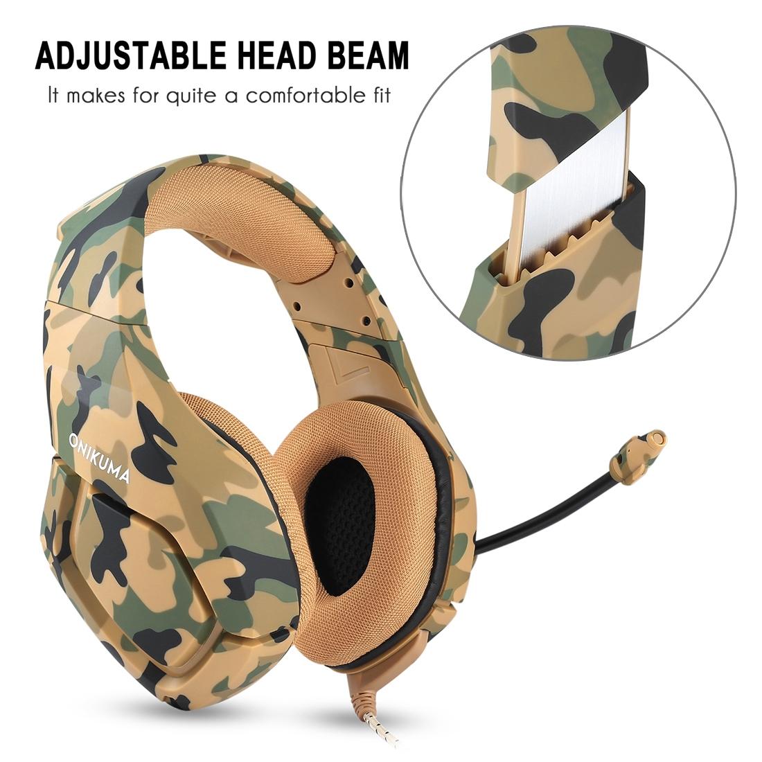 Camouflage Gaming Headset With Noise Canceling Mic - Black Red