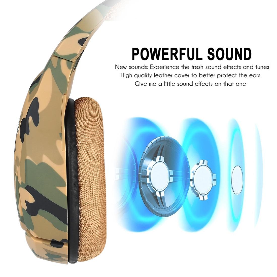 Camouflage Gaming Headset With Noise Canceling Mic - Black Red