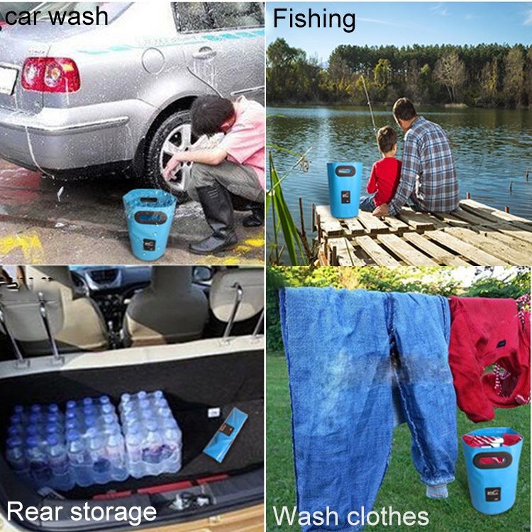 15L Outdoor Portable Folding Sink Pvc Collapsible Bucket - Rose Red