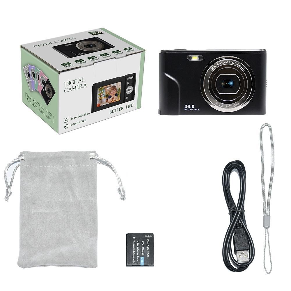 36mp 2.7k Full Hd Digital Camera with 16x Zoom for Children - 2.4 Inch Screen - Silver