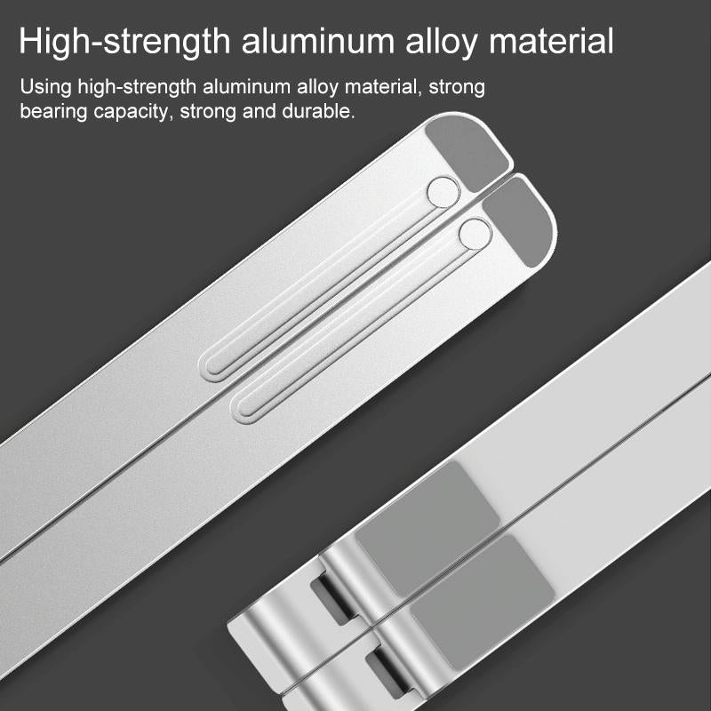 Adjustable Laptop Stand - Portable Folding Height Increase Heat Dissipation - Silver