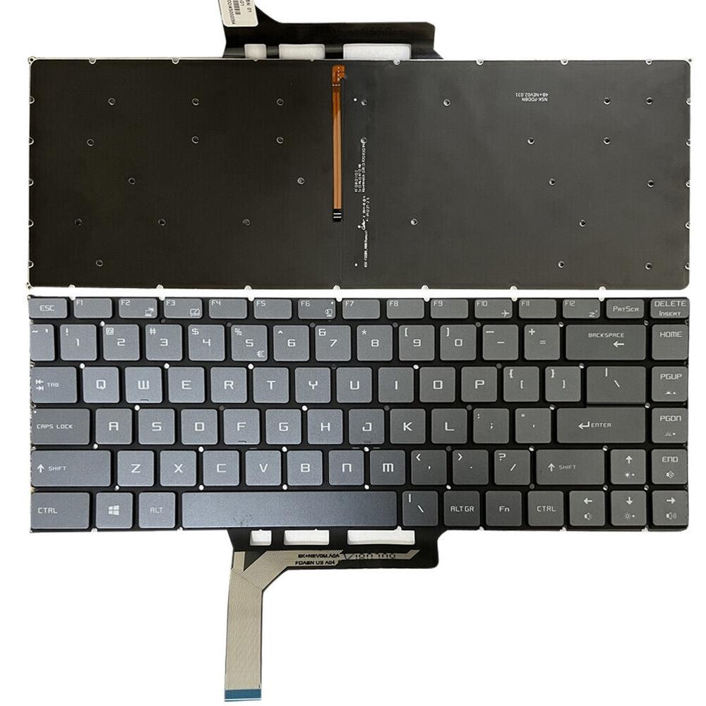 Backlit Laptop Keyboard for Msi Gs65 Series - us Version - Silver
