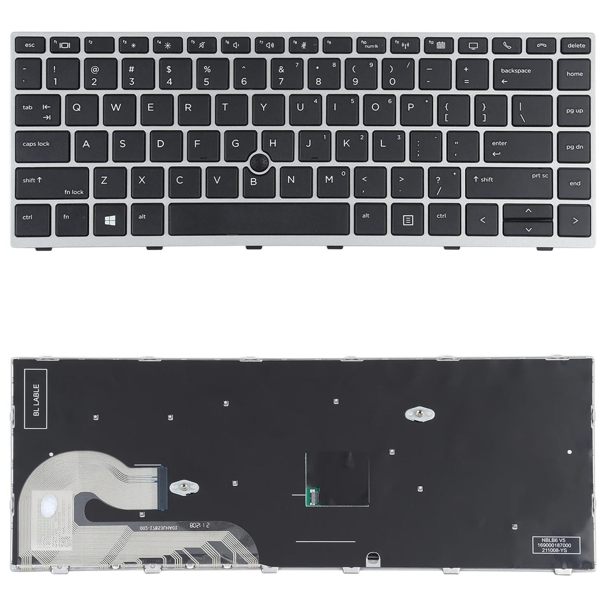 Silver Keyboard with Pointing Stick for Hp Elitebook G5 Series
