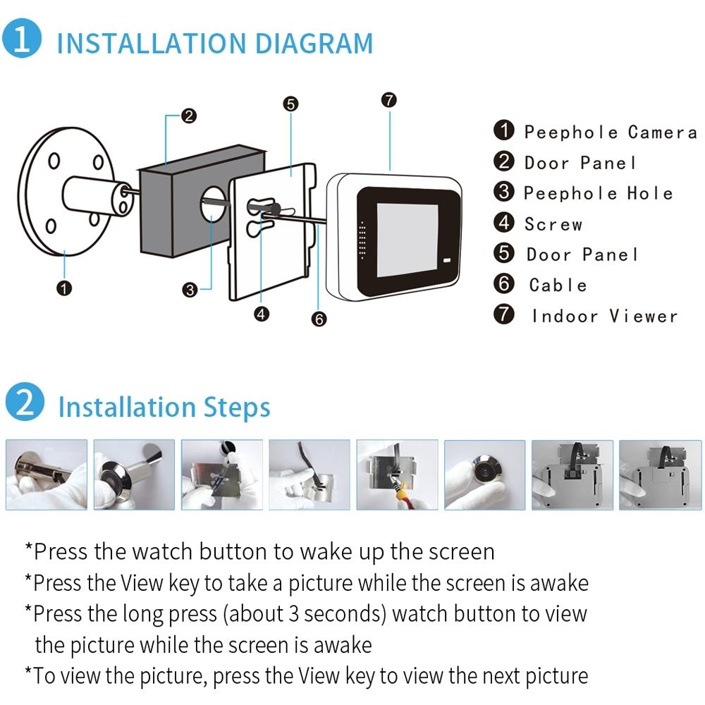 2.4 Screen 2.0Mp Security Camera With Tf Card Support - No Disturb Peephole Viewer