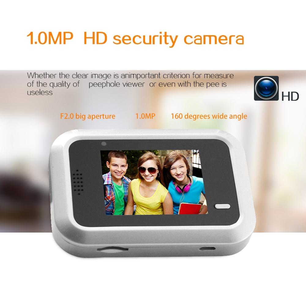 2.4 Screen 2.0Mp Security Camera With Tf Card Support - No Disturb Peephole Viewer