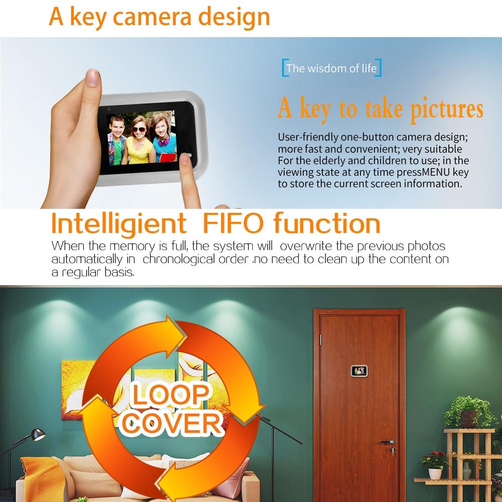 2.4 Screen 2.0Mp Security Camera With Tf Card Support - No Disturb Peephole Viewer