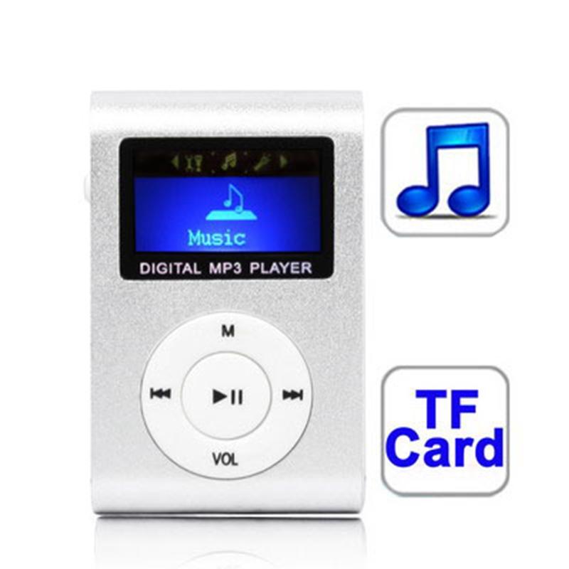 Lcd Mp3 Player With Tf / Micro Sd Slot &amp; Metal Clip - Silver