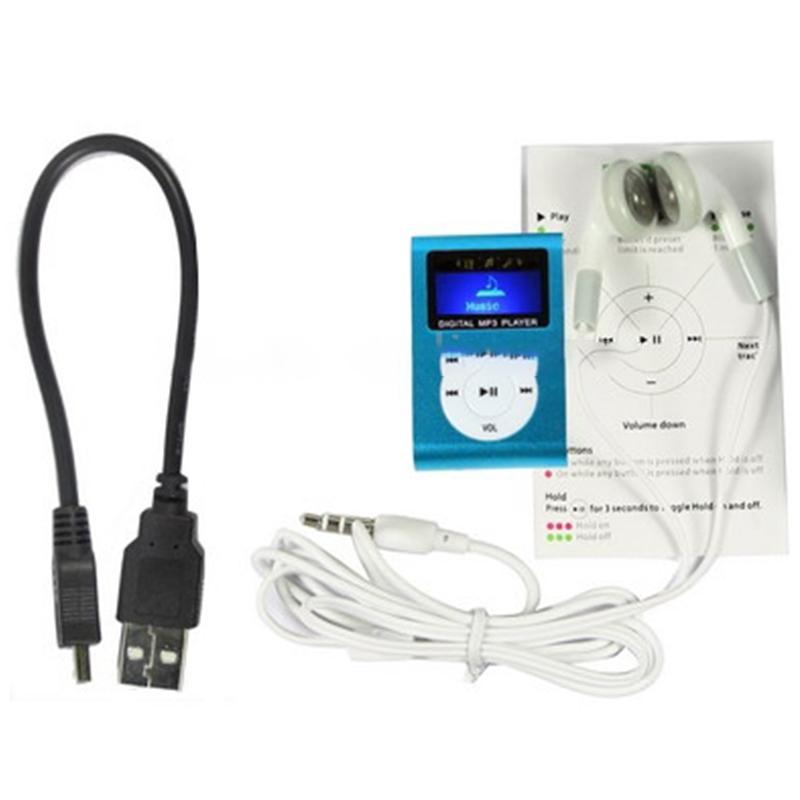 Lcd Mp3 Player With Tf / Micro Sd Slot & Metal Clip - Silver