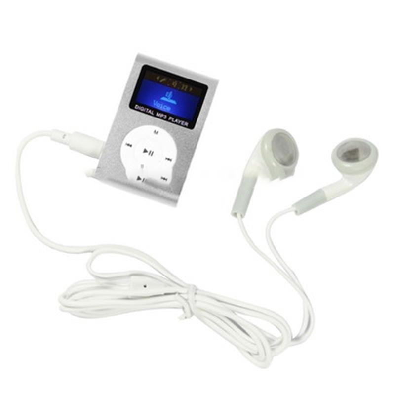 Lcd Mp3 Player With Tf / Micro Sd Slot & Metal Clip - Silver