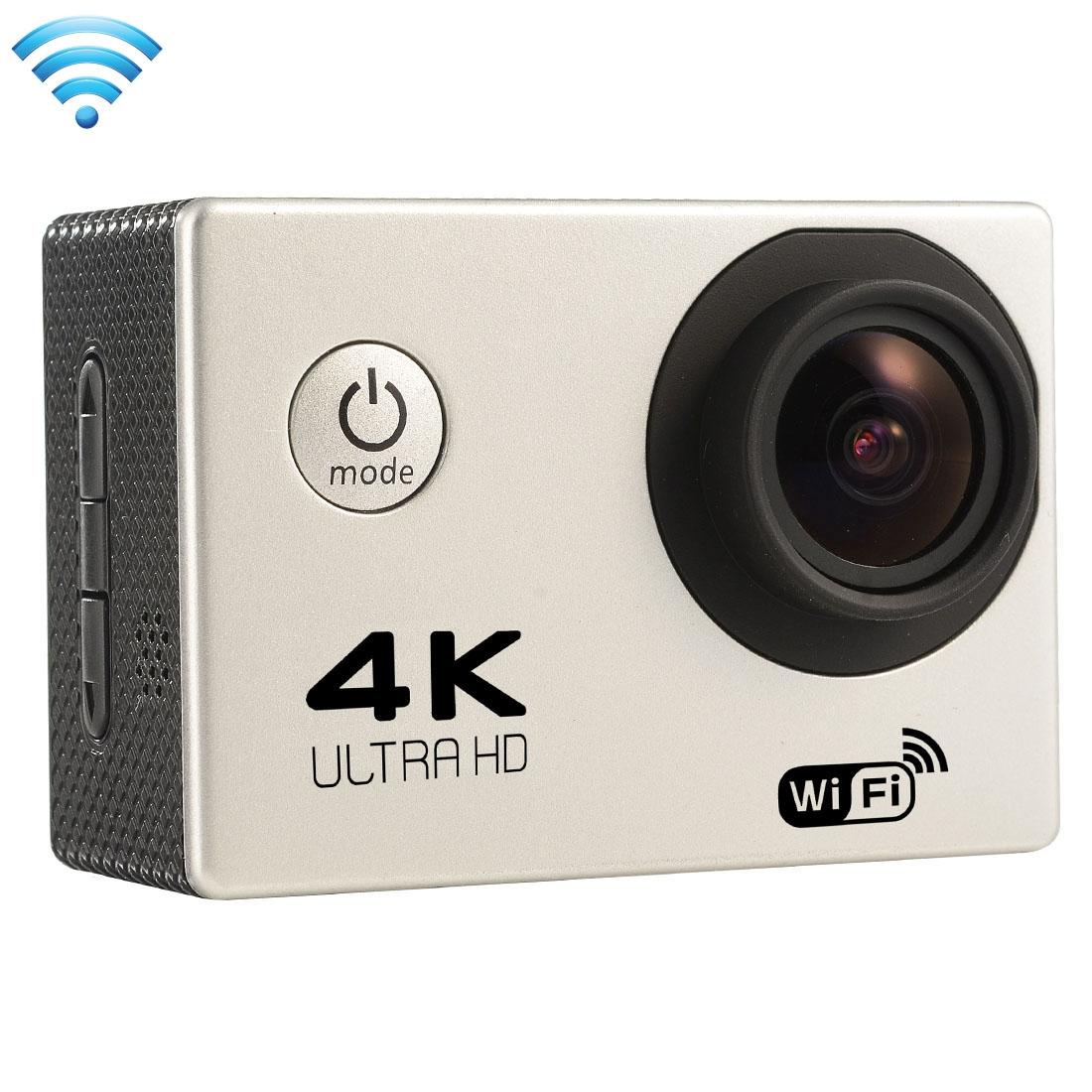 170 Degree Wide Angle Wifi Action Camera with Waterproof Case - Supports 64gb Micro Sd - Silver