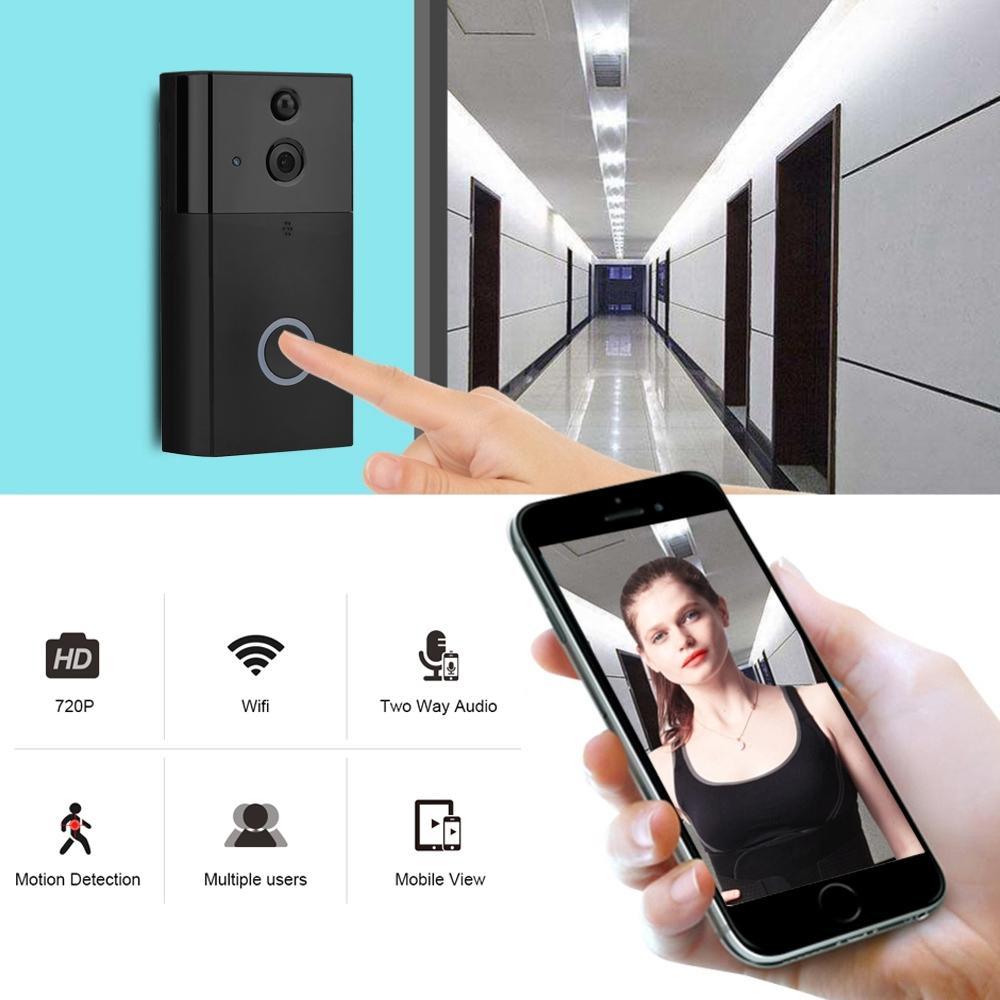 Smart Wifi Video Doorbell With Night Vision & Motion Detection - Silver