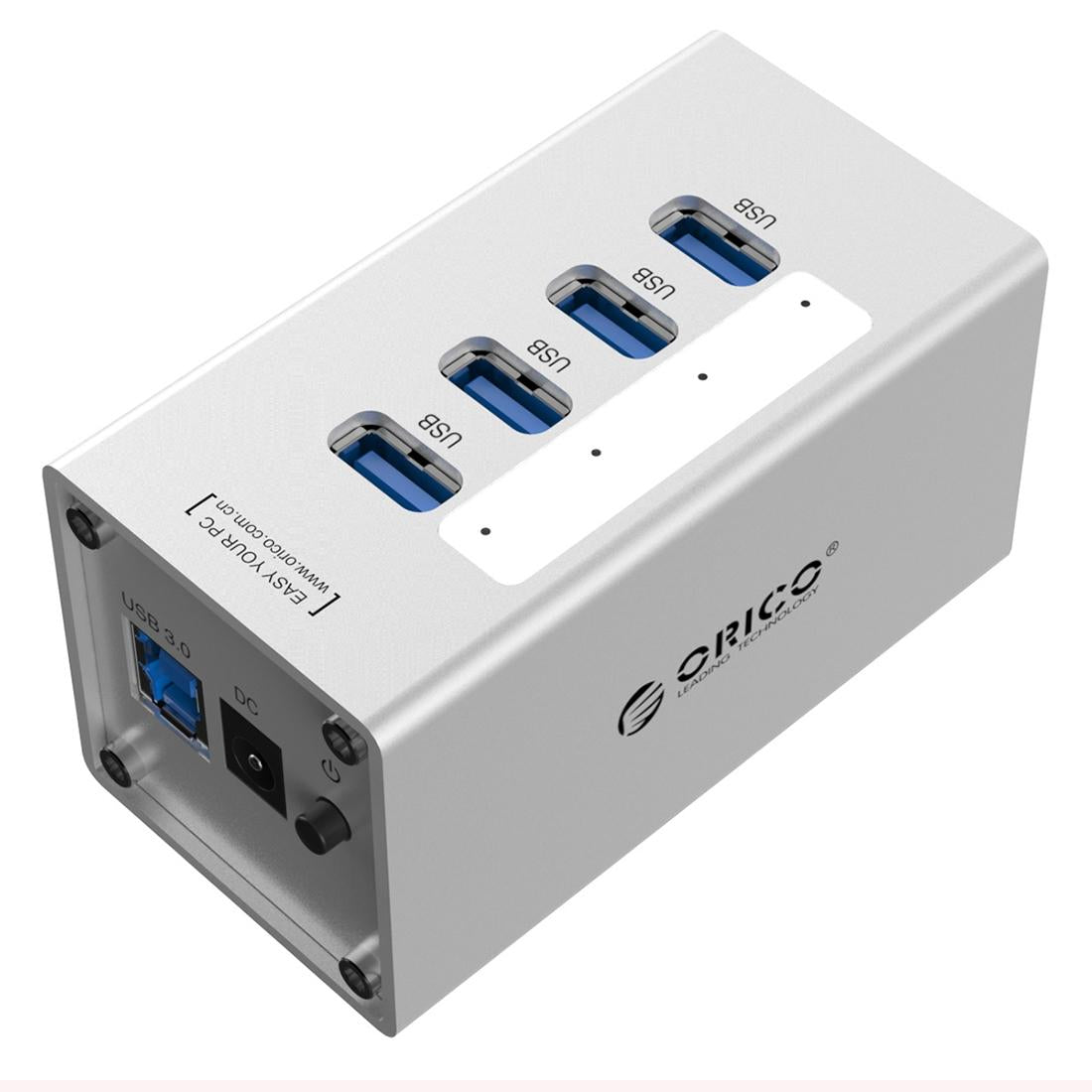 Aluminum 4-Port Usb 3.0 Hub + 12V Power Supply