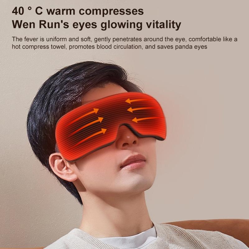 Smart Eye Massager With Hot Compress Air Pressure & Vibration - Light Smoke