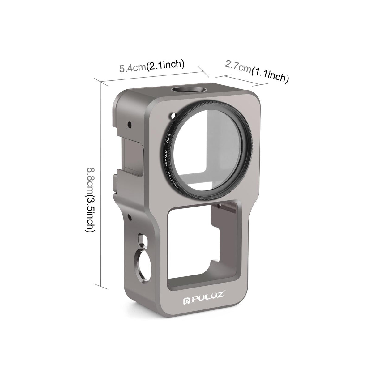 Aluminum Cage for Dji Action 2 - Cnc Alloy - Titanium Color