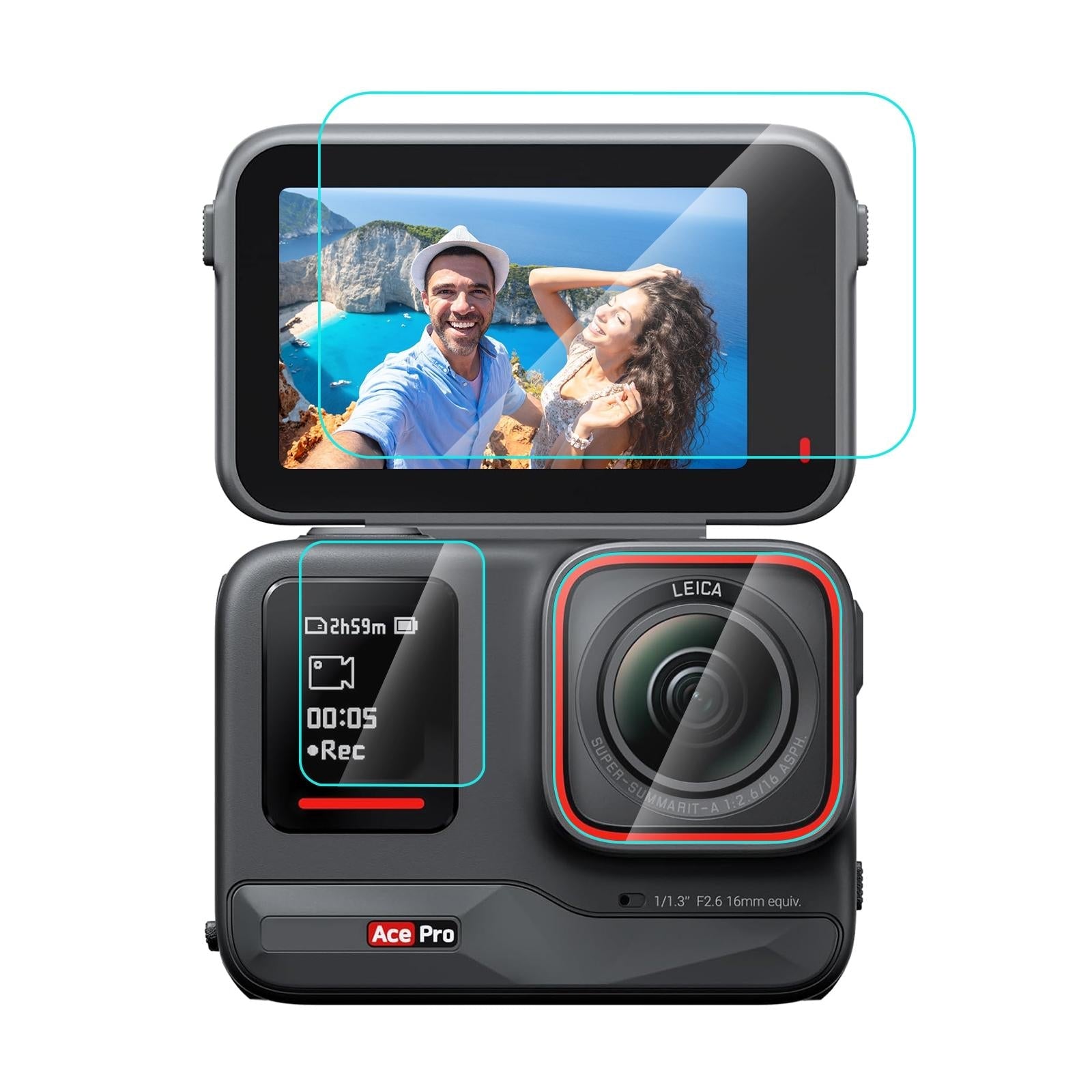 Tempered Glass Film for Rear and Front Screen - 3 in 1