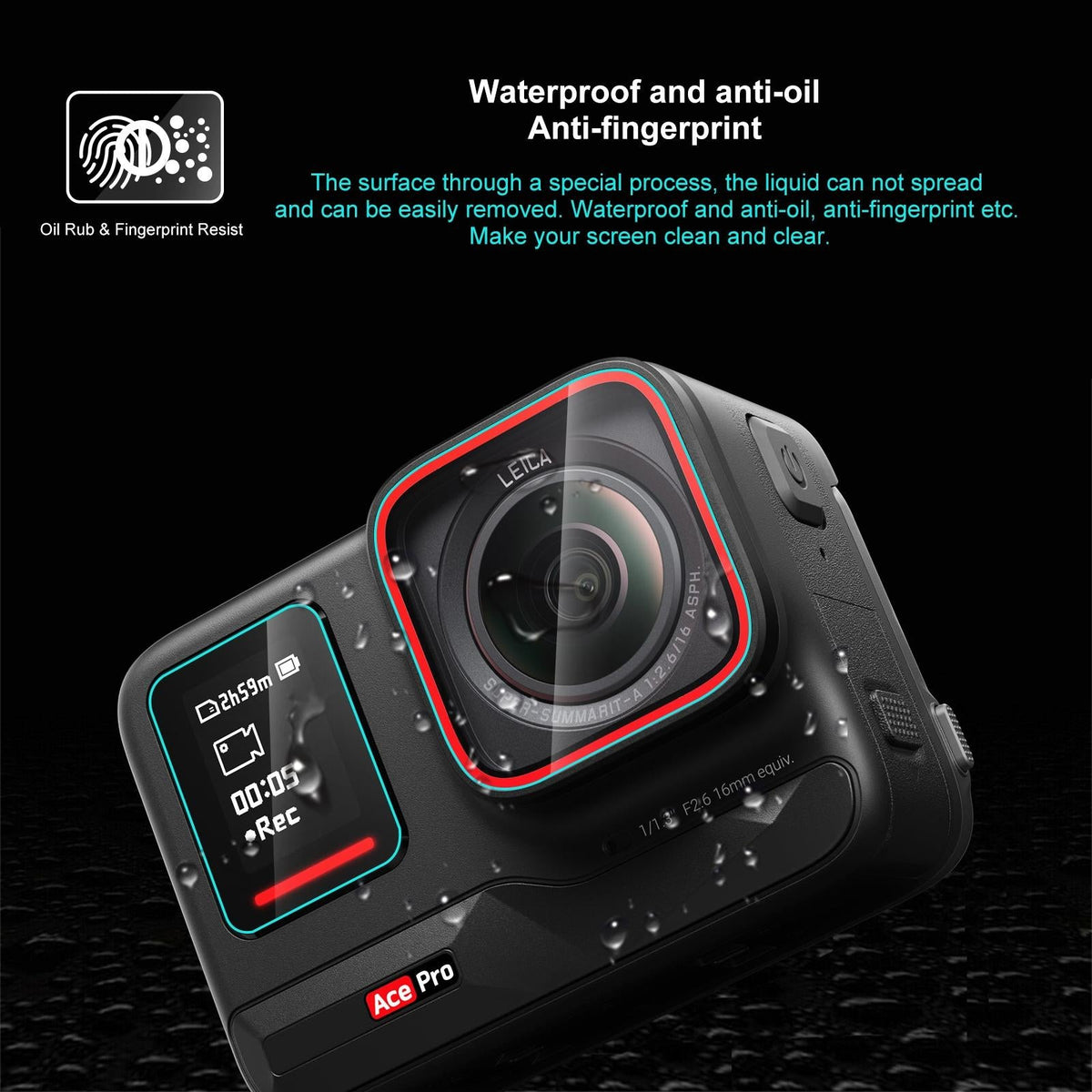 Tempered Glass Film for Rear and Front Screen - 3 in 1