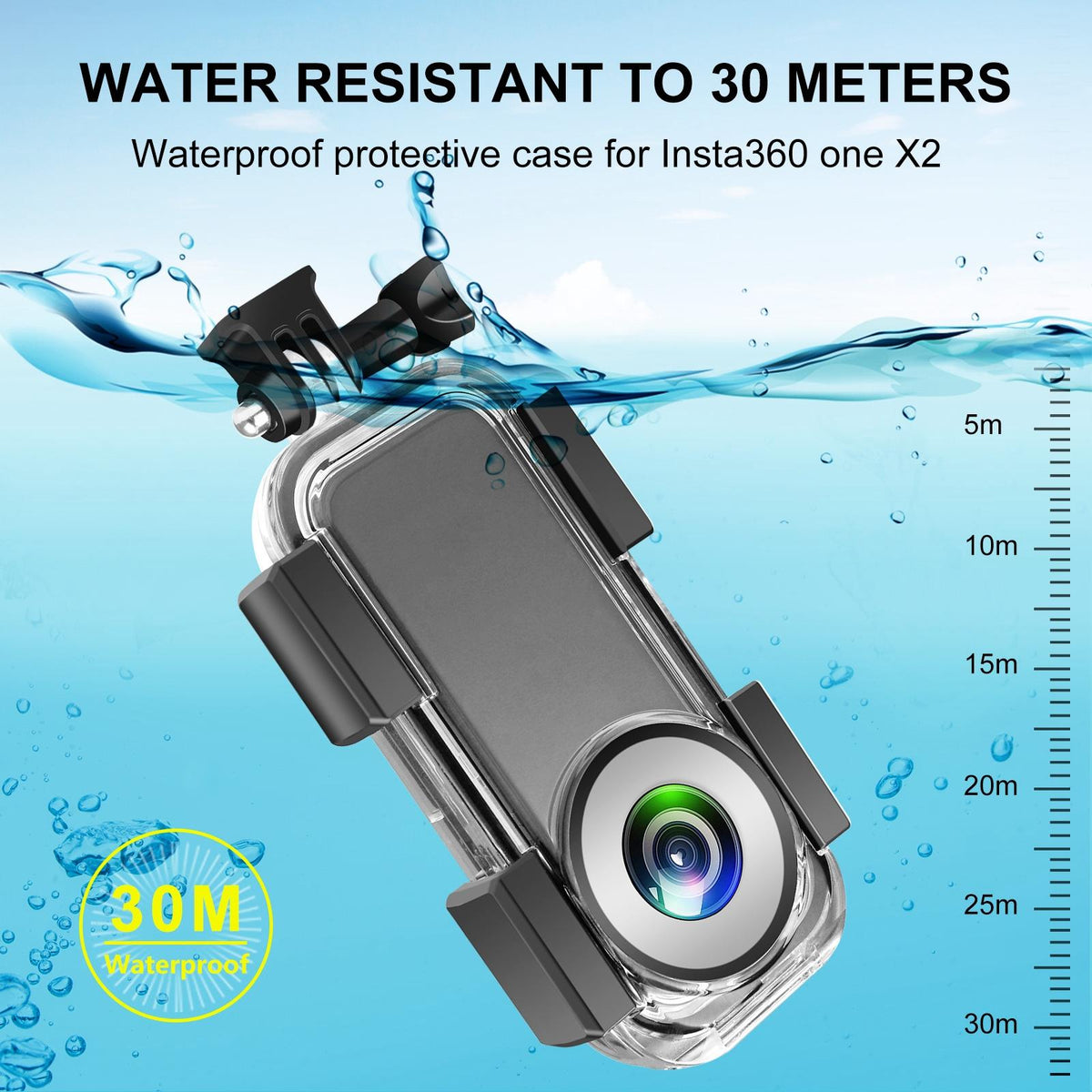 Waterproof Housing for Insta360 one X2 - 30m Depth