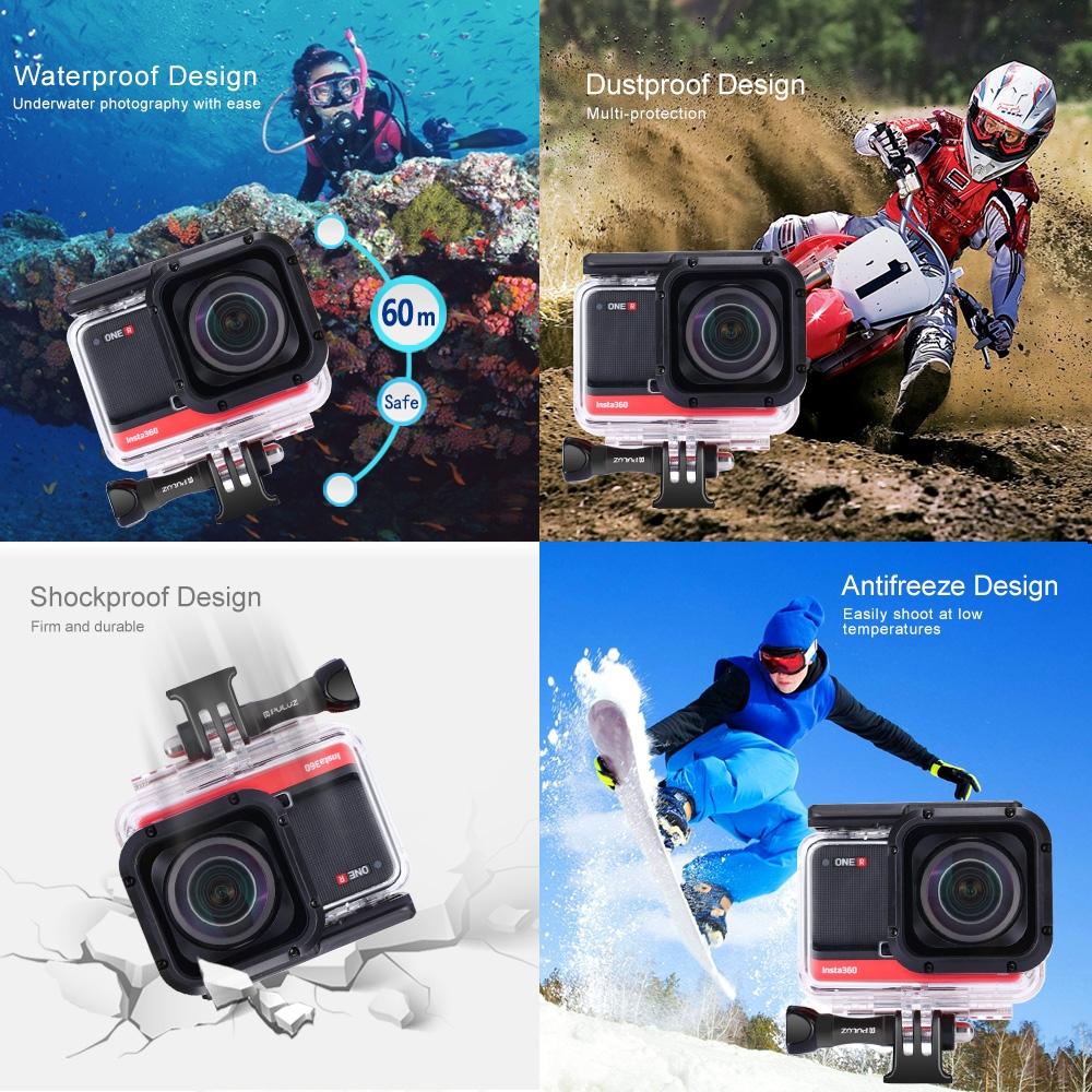 60m Waterproof Diving Case for Insta360 one r 4k Camera