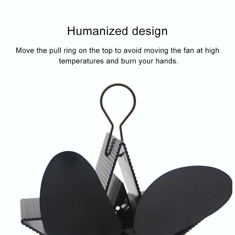 Efficient 4-blade Heat-powered Stove Fan - Aluminum - Bronze