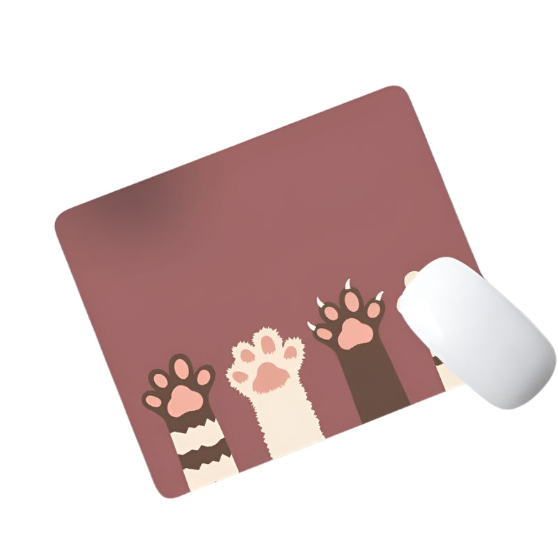 6 Piece Non Slip Mouse Pad Set 21 X 26Cm Thick Rubber Anti Skid Durable - Ink Lotus