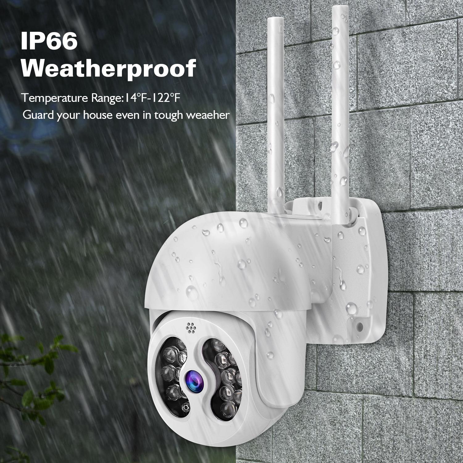 2.4G Wireless Ip Camera With 3.0Mp Waterproof Two-Way Audio Full Colour Night Vision Tf Card