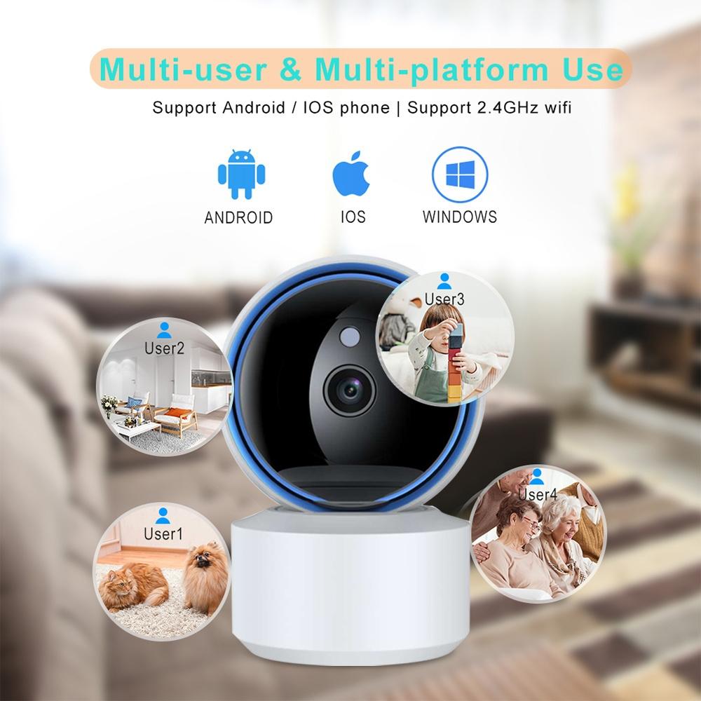 360 Degree Wifi Smart Security Camera With 3.0Mp Resolution Tf Card Support Two-Way Audio Motion Detection And Night Vision