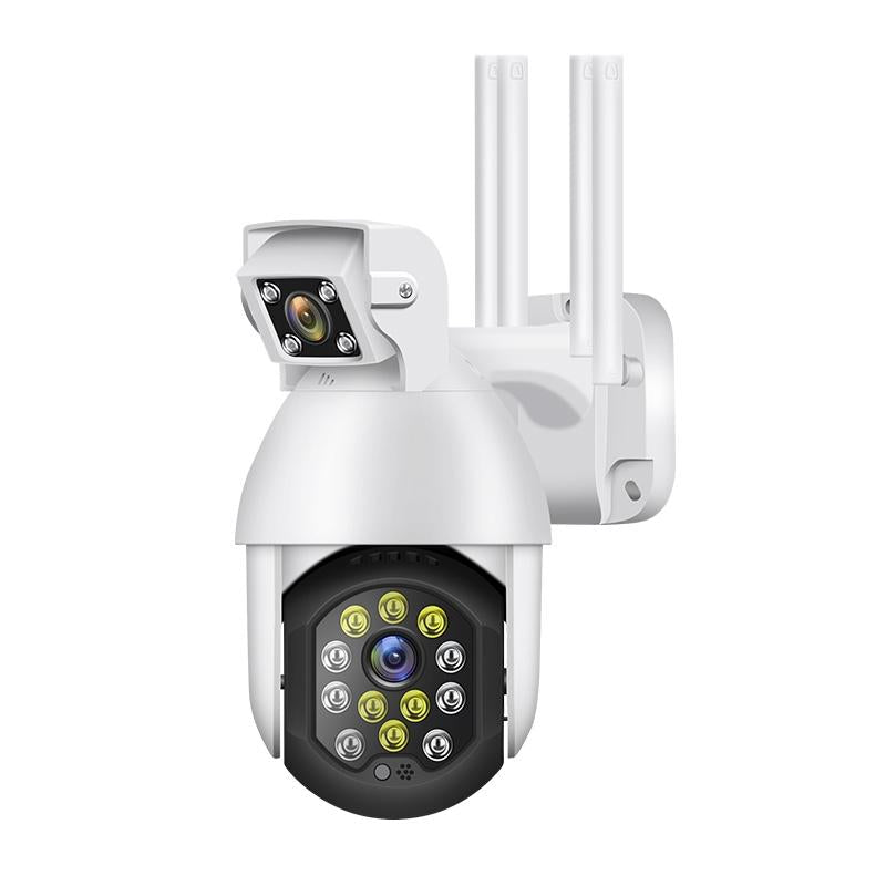 Waterproof Panoramic Ptz Wifi Camera With Dual Lens 1080P Resolution Two-Way Voice Intercom Smart Alarm And Video Playback. Supports Day / Night Full Colour And 128Gb Tf Card.