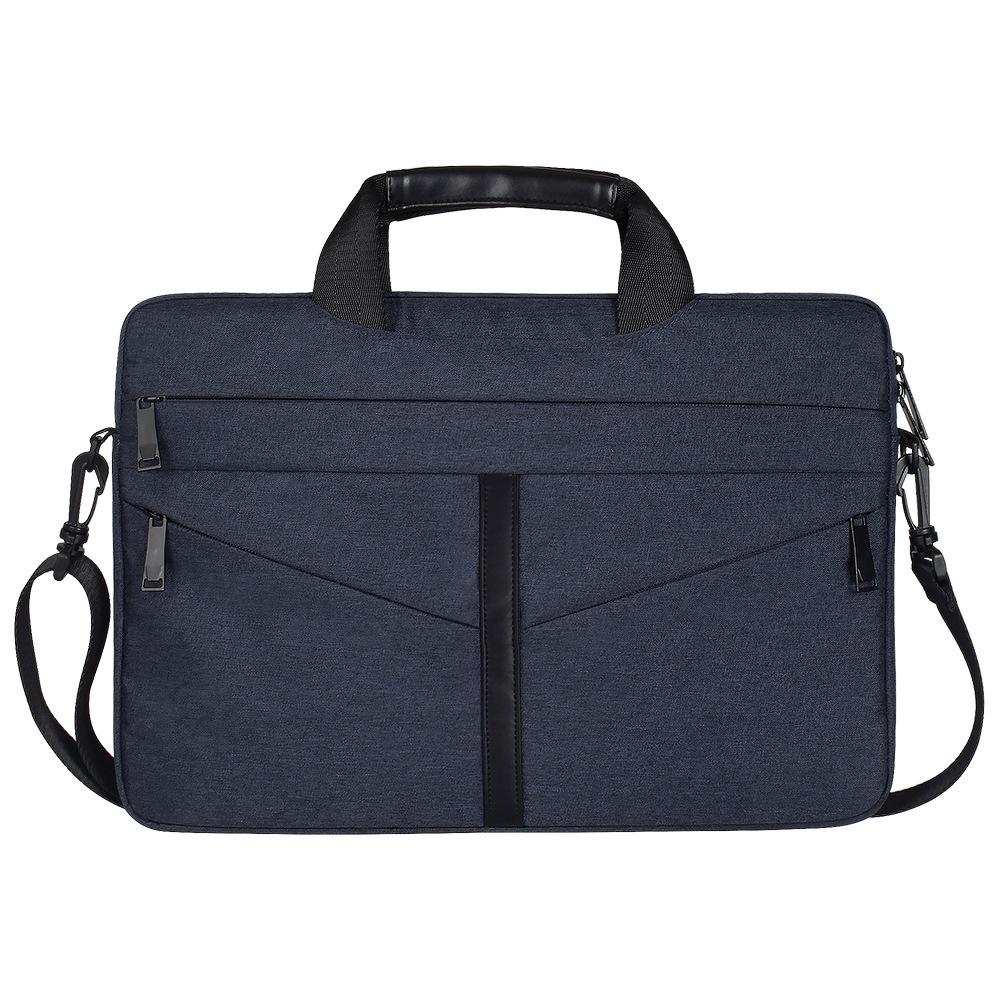 Stylish Zipper Laptop Bag with Shoulder Strap - Durable & Breathable - Navy Blue