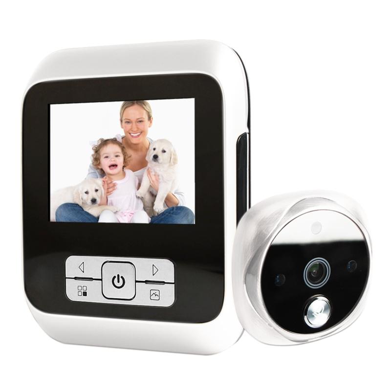 3.0 Tft Display Digital Door Viewer With 3.0Mp Camera Tf Card Support &amp; Night Vision - 32Gb Max - White