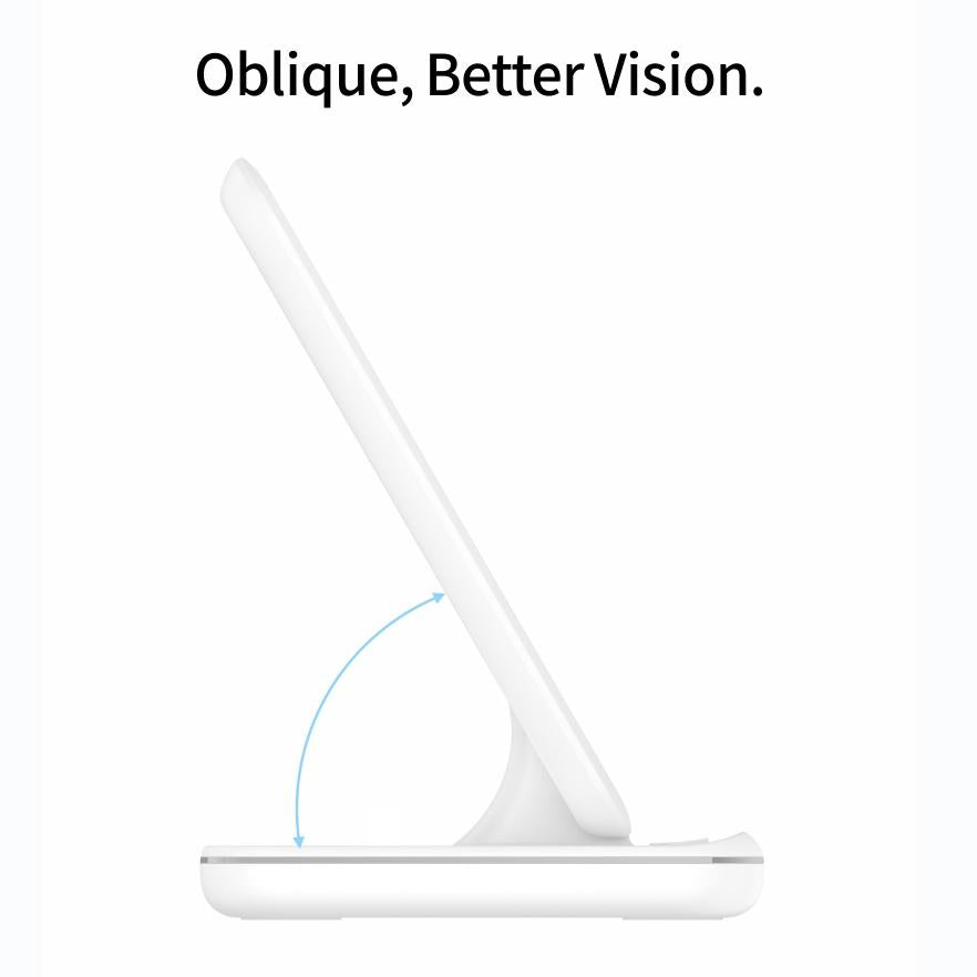 3 In 1 Magnetic Wireless Charger With Touch Ring Light - White