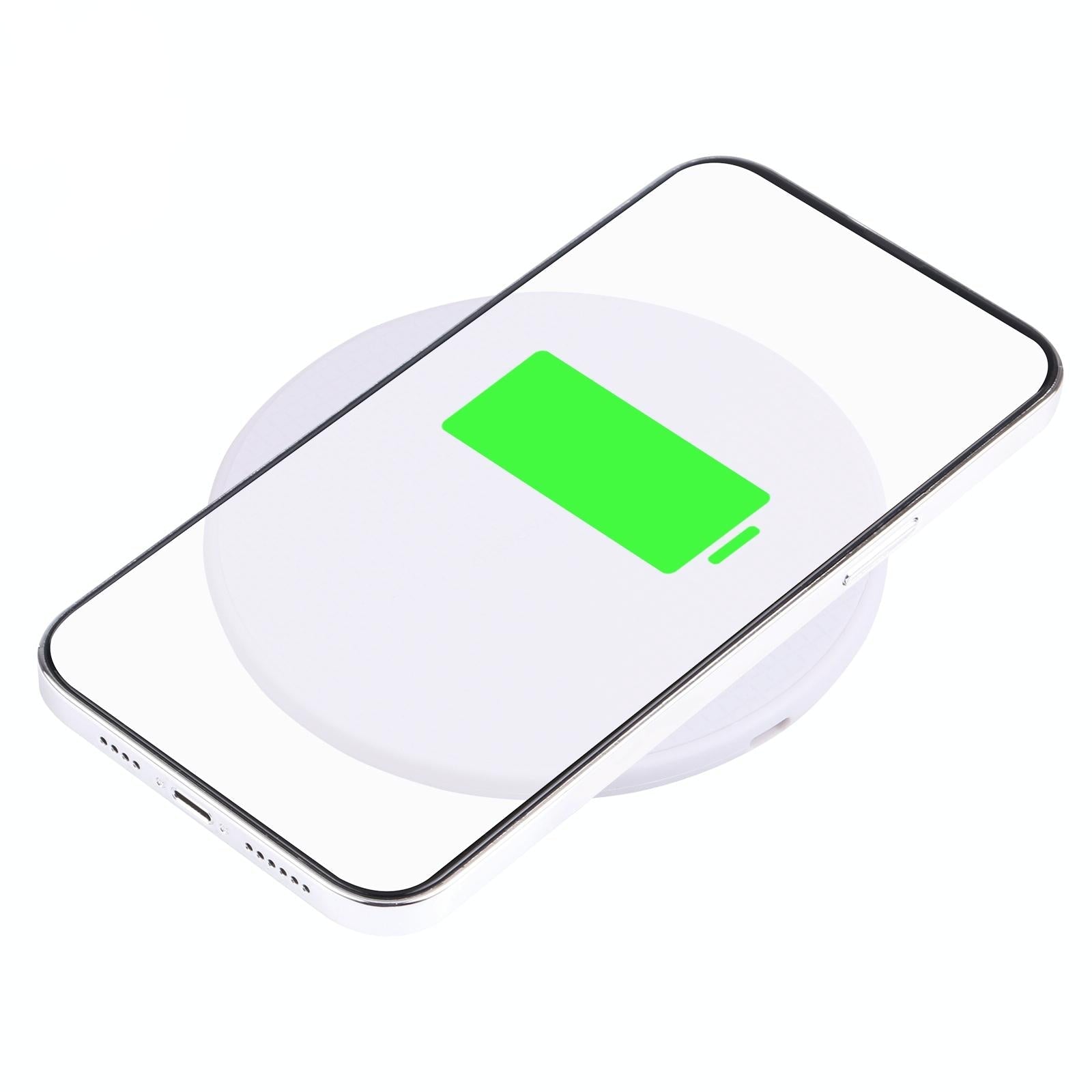 10W Plaid Pattern Round Wireless Charger - White