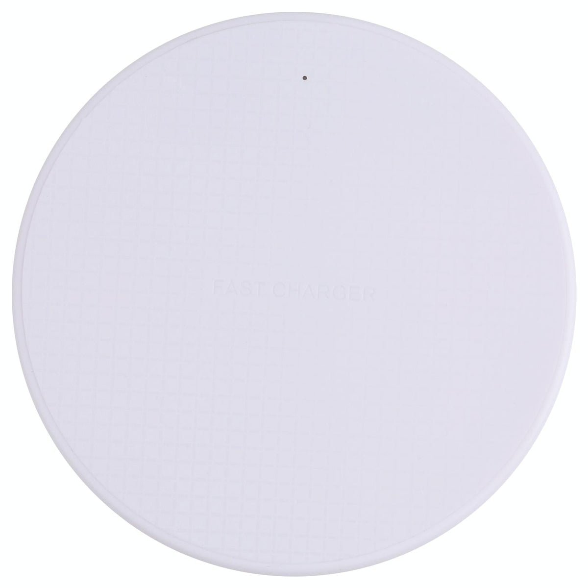 10W Plaid Pattern Round Wireless Charger - White
