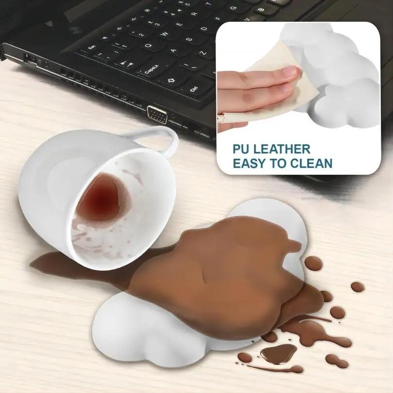 Memory Foam Mouse Pad With Wrist Rest - White