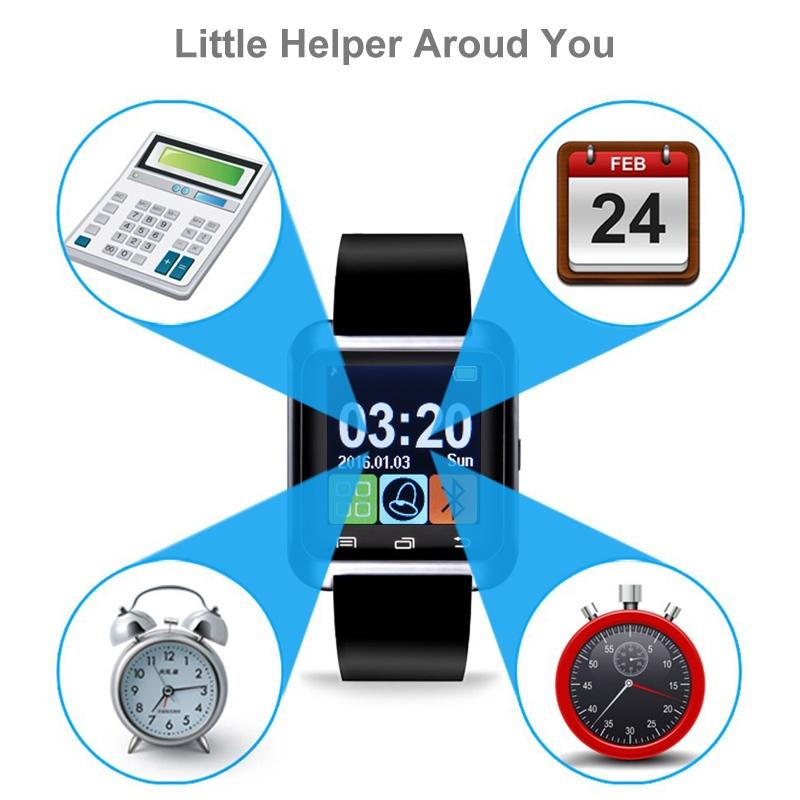 1.5 Inch Lcd Screen For Android Mobile Phone Support Phone Call / Music / Pedometer / Sleep Monitor / Anti-Lost - White